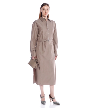 Cotton and silk midi dress