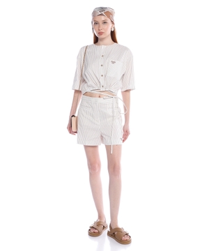 Striped cotton and silk shirt