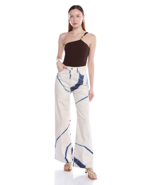 Wide-Leg Striped Jeans