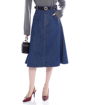 Midi denim ətək