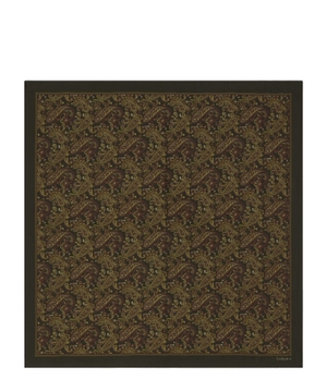 İpək twill kvadrat buta printli şərf
