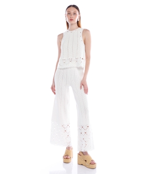 Wide crocheted trousers