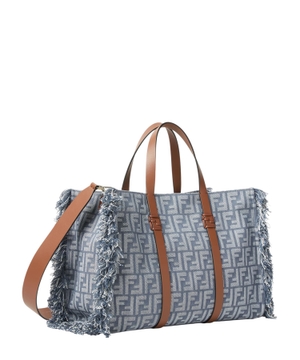Summer Tote denim-effektli FF jakard çanta