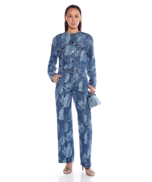 Printed denim jacket