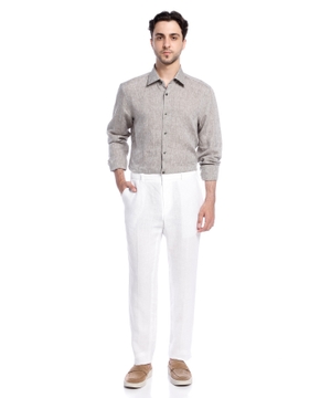Slim-fit shirt in Italian-made linen