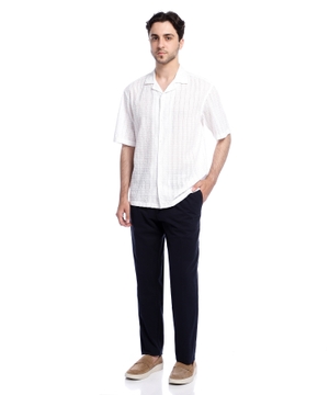 Straight-fit cotton trousers