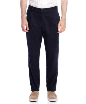 Straight-fit cotton trousers