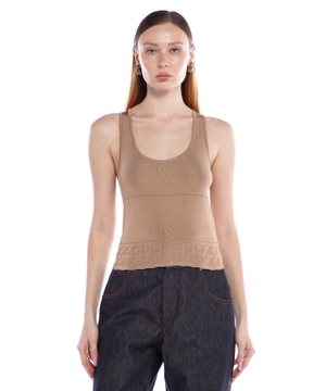 Knitted top with FF embroidery