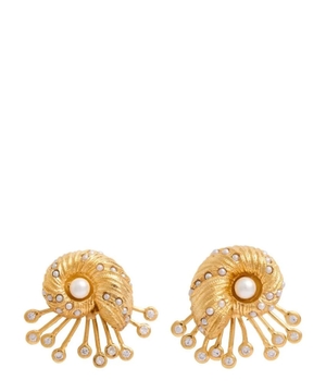 Seashell and pearl earrings