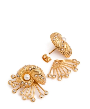 Seashell and pearl earrings