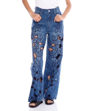 Naxışlı denim şalvar