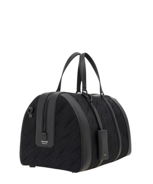 Gancini monogram jacquard daffel bag