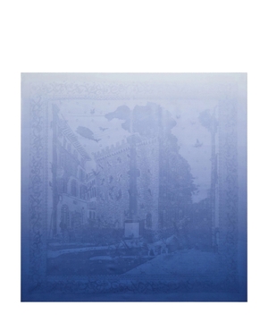 Silk jacquard scarf with palazzo motif