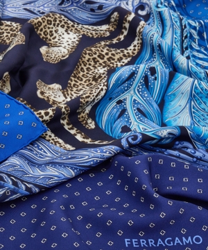 Madras print silk foulard