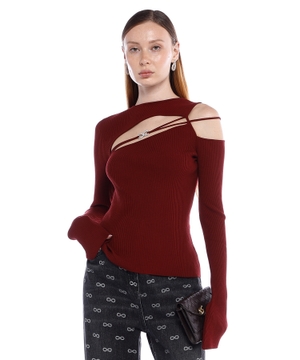 Ribbed cut-out top