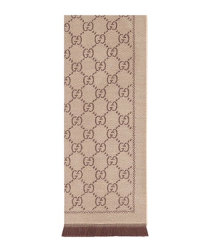 GG jacquard pattern knitted scarf