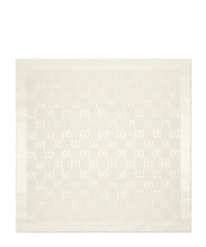 GG jacquard silk wool shawl
