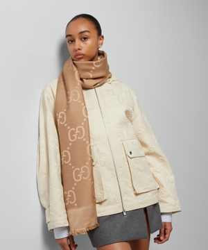 GGa Jacquard silk wool shawl