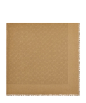 GG silk cotton jacquard shawl