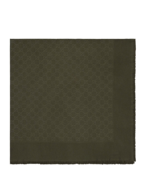 GG wool and silk jacquard shawl