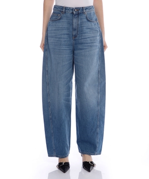 Kokon biçimli denim şalvar