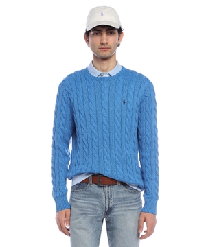 Cable-knit cotton sweater