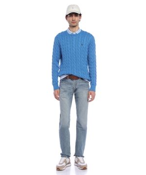 Cable-knit cotton sweater