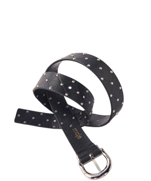 Quilted leather belt