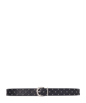Quilted leather belt
