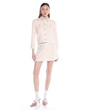 Tweed-effect knit jacket