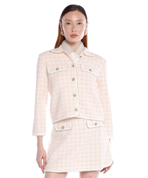 Tweed-effect knit jacket