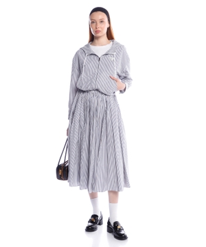 Striped poplin blouson jacket