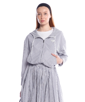 Striped poplin blouson jacket