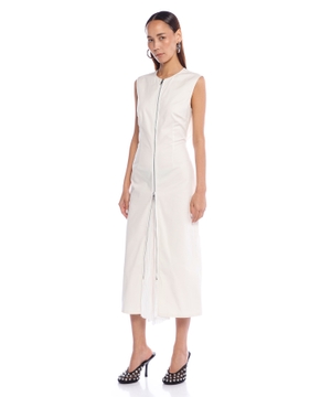 Gabardine midi dress with zip