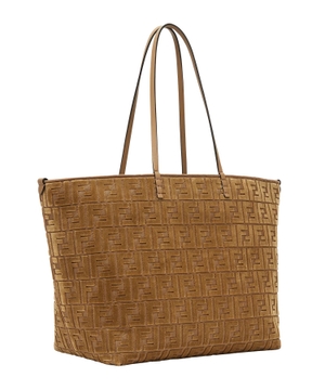 Roll Large Cappuccino FF jacquard velvet bag