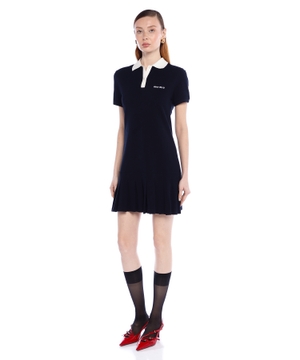 Cotton piqué mini-dress