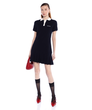 Cotton piqué mini-dress