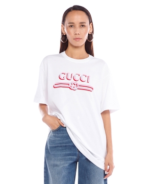 Printli pambıq cersi t-shirt