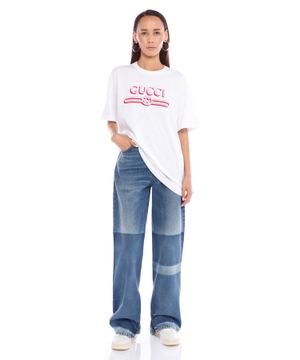 Printli pambıq cersi t-shirt