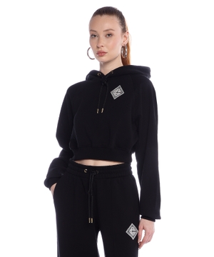 Cropped hoodie with logo