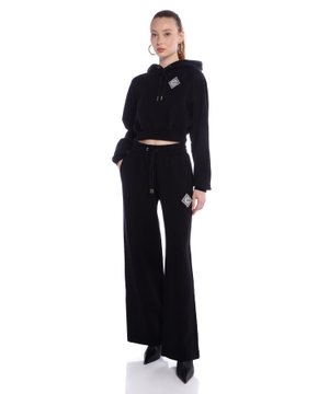 Cropped hoodie with logo