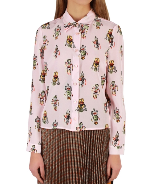 Шелковая рубашка c принтом