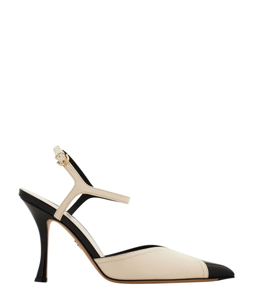 Pump with contrasting inlays