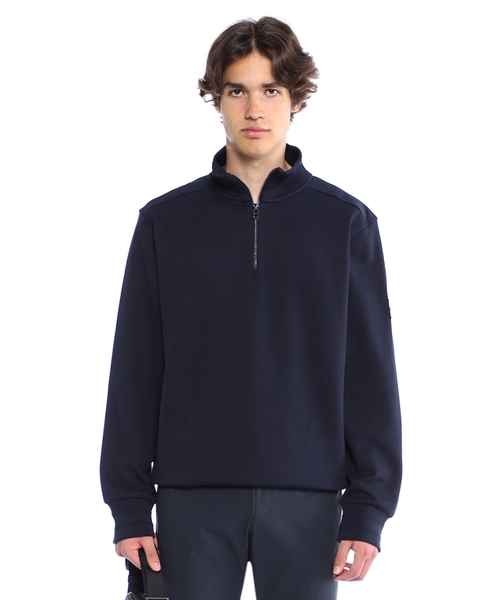 Mercerized-cotton regular-fit sweatshirt with logo patch