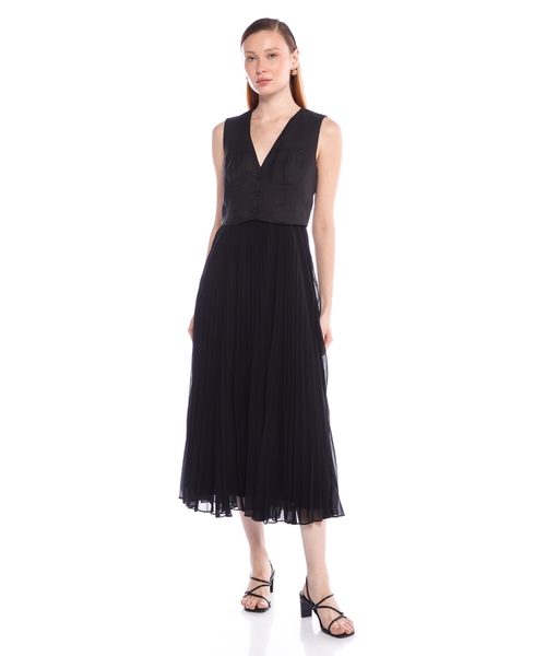 Платье макси с плиссировкой