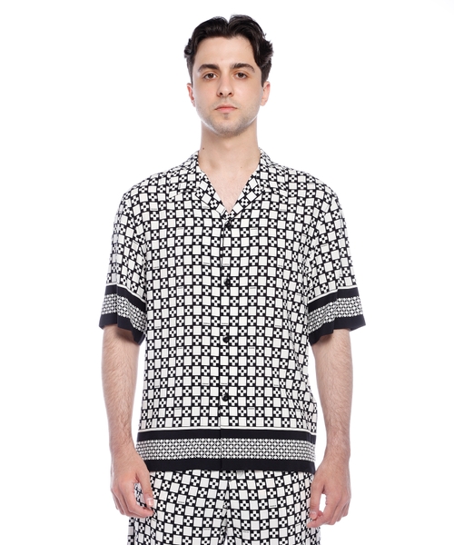 Square Cross motif flowing blouse