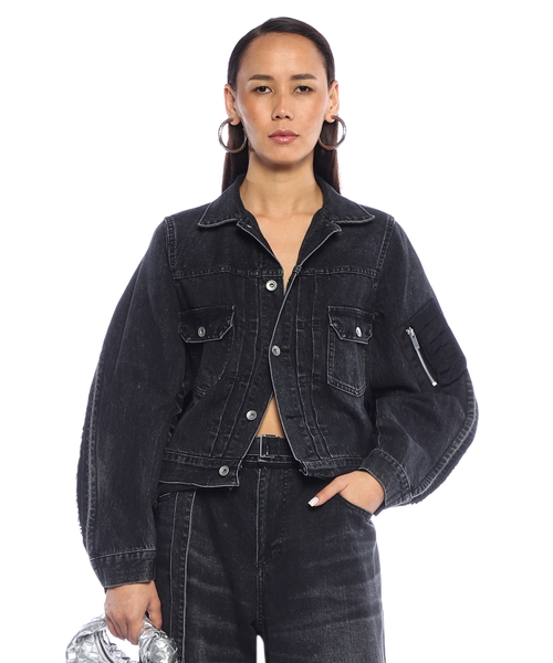 Denim və Neylon Twill qarışımlı gödəkçə