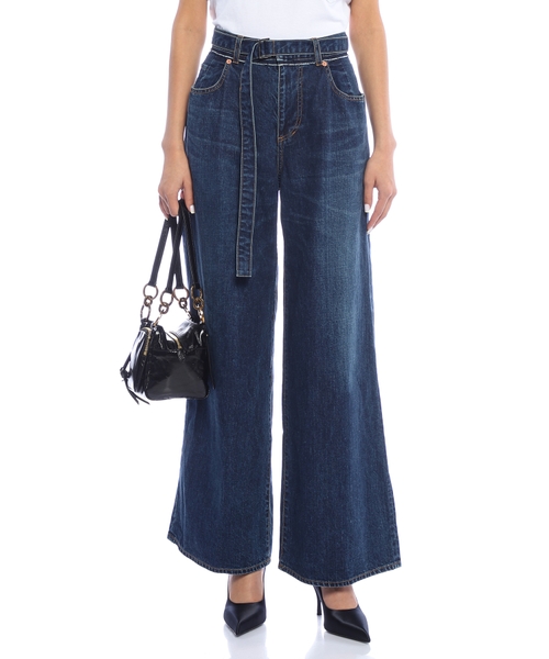 Enli biçimli denim şalvar