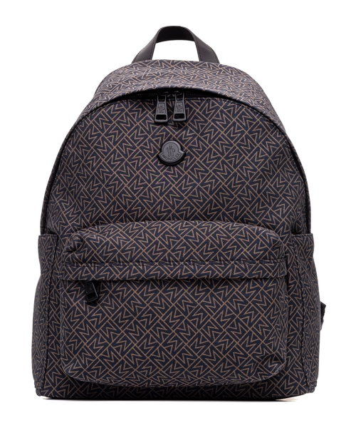Textile backpack with monogram