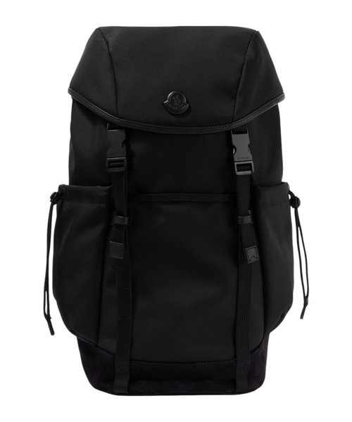 Leather-trimmed backpack